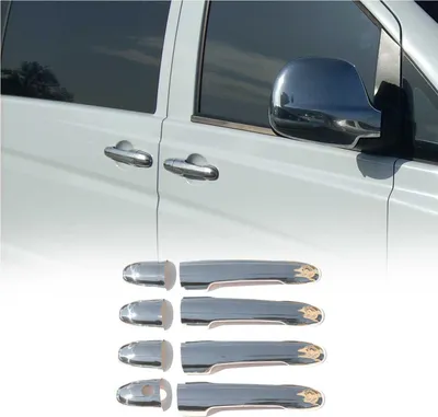 Immagine prodotto di Rivestimento maniglia porta Tappi maniglia per Mercedes Vito 2003-2014 4 porte 1hole cromo 8x