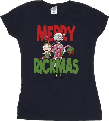 Image de Rick And Morty - "Merry Rickmas" T-shirt pour femme BI38030 (XL) (Bleu marine)