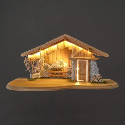Produktbild von Holzkrippe OHNE FIGUREN 60 cm