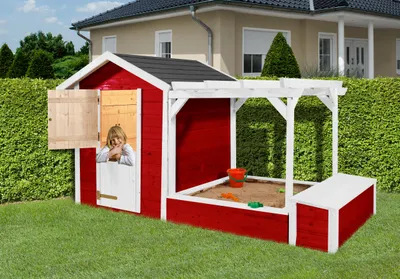 Produktbild von Tabaluga Spielplatz schwedenrot/weiss B x T x H 286 x 153 x 154