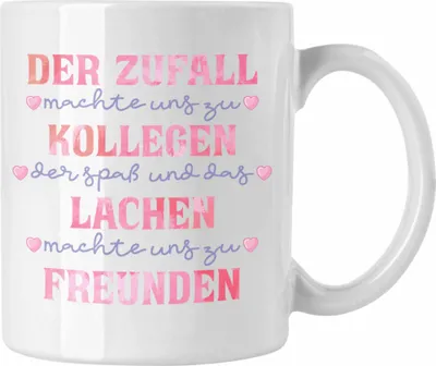 Produktbild von Trendation - Der Zufall Machte Uns Zu Kollegen Tasse Geschenk Jobwechsel Neuer Job Abschiedsgeschenk Kollegin Kollege Abschied (Weiß)