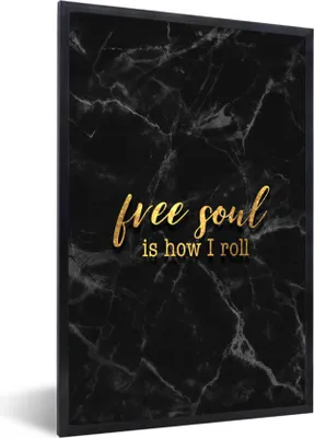 Produktbild von MuchoWow® Gerahmtes Poster Zitate -  - Gold - Marmor 40x60 cm - Poster mit Schwarzem Bilderrahmen Wandposter Rahmen Foto Bilder - Papierdruck - Wandbilder