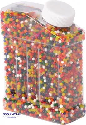 Produktbild von EDUPLAY 120598 Wassserperlen Sensorik Kügelchen Mini-Gelkügelchen, bunt (230 g)