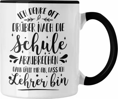 Produktbild von Trendation - Lehrer Tasse Spruch Geschenk Kaffeetasse Geschenkidee für Deutschlehrer, Englischlehrer, Mathelehrer, Klassenlehrer (Schwarz)