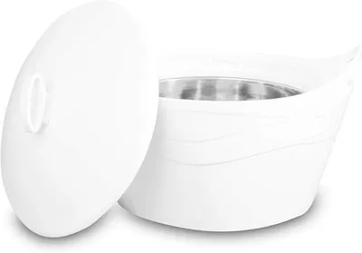 Image de Récipient isotherme avec couvercle, en acier inoxydable, pour aliments, capacité de 5 litres. | Récipient de maintien au chaud, thermos pour aliments, boîte isotherme
