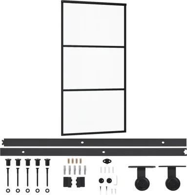 Produktbild von vidaXL Schiebetür mit Beschlag ESG-Glas & Aluminium 102x205 cm