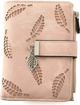 Produktbild von Weibliche Portemonnaie,Art und Weise Kunstleder Hohle Blatt Kleine Geldbeutel Große Kapazität Wallets (Pink)