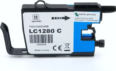 Produktbild von cyan Tinte/Tintenpatrone 4.6-LC-1280XLC-BULK kompatibel mit Brother LC-1280XLC [ LC-1280XL ]  Seiten: 1.200