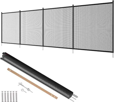 Zdjęcie produktu dla Ogrodzenie basenu - 1,21 x 3,66 m Zdejmowane ogrodzenie basenu zabezpieczające dzieci - Łatwy montaż DIY - Ogrodzenie basenu - 340 g Siatka ogrodzeniowa basenu Teslin PVC - Chroni dzieci i zwierzęta domowe