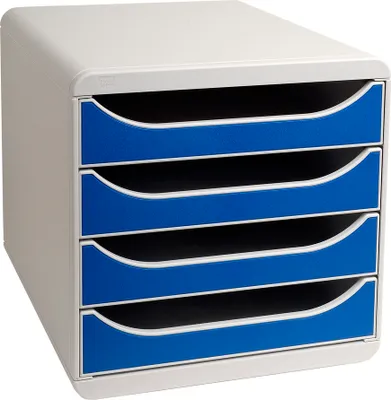 Produktbild von Exacompta Schubladenbox Big Box Plus,4 offene Schubladen,Office,Blau,310003D