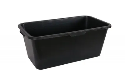 A black rectangular tub is shown against a white background.