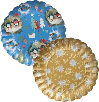 Produktbild von 25 Präsentierschalen-Weihnachten rund Ø 23 cm "verschiedene Weihnachtsdekore"