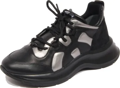 Produktbild von H2092 sneaker donna HOGAN H585 woman leather shoes black/silver