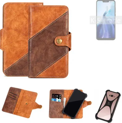 Produktbild von K-S-Trade Handyhülle Schutzhülle Bookstyle Case Wallet-Case kompatibel mit Cubot C20 Cover Klapphülle Kantenschutz Smartphone dunkelbraun braun 1x