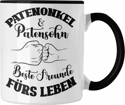 Produktbild von Trendation - Tasse Patenonkel Geschenk Patensohn Geschenkidee Spruch Team (Schwarz)