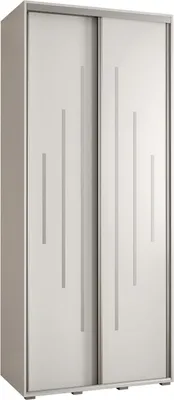 Produktbild von MEBLE KRYSPOL Cannes 12 Schrank mit 2 Schiebetüren - 205,2x120x45 cm - Weiß Weiß Silber