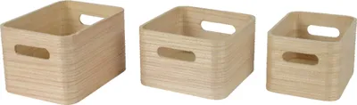 Produktbild von Aufbewahrungsbox 9-11cm Holz 3er Set Natur / Braun