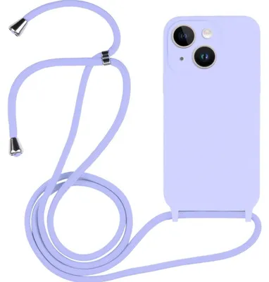 Produktbild von Mobigear Handylanyard für iPhone 14, Silikon-Handykette – Lila