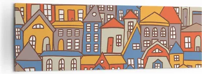 Produktbild von Bild auf Leinwand - Leinwandbild - Stadt Haus Straße - 160x50cm - Wand Bild - Wanddeko - Wandbilder - Leinwanddruck - Bilder - Kunstdruck - Wanddekoration - Leinwand bilder - Wandkunst - AB160x50-3953