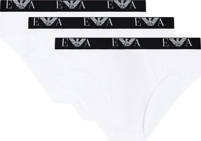 Produktbild von EMPORIO ARMANI Herren Slips Ideal für Alltag - Baumwolle Stretch 3er Pack - Größe L Weiß/White EM000258_AF14131_M0066