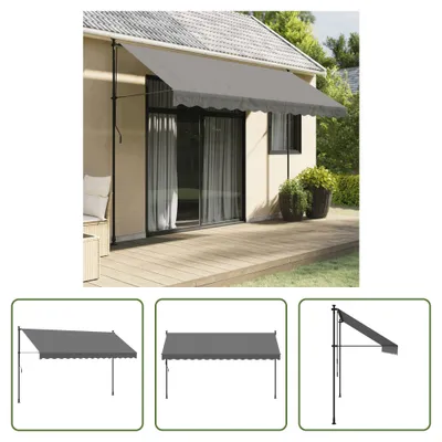 Immagine prodotto di The Living Store Tenda da sole retrattile antracite 350x150 cm in tessuto e acciaio