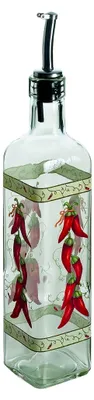 Produktbild von Ölkanne aus Glas mit Ausgießer, Chili-Dekor, 473 ml