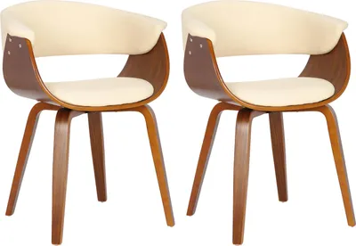 Two chairs are shown against a white background.