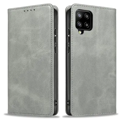 Produktbild von Handyhülle für Samsung Galaxy A42 5G Kunstleder Flip Cover Hülle Klapphülle Case Kartenfach Farbe: Grau