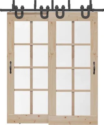Immagine prodotto di vidaXL Set di ferramenta per porte scorrevoli 200 cm acciaio nero