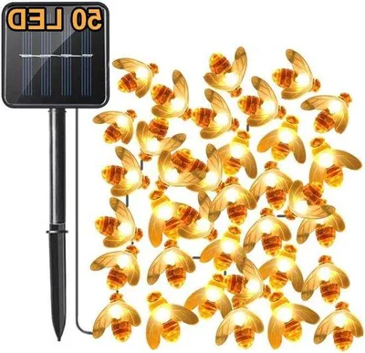 Immagine prodotto di Lampade da giardino a energia solare, 50 LED, 7 m, luce bianca calda, impermeabili, per terrazza