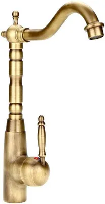 Immagine prodotto di Rubinetto da bagno in stile retrò antico in metallo massiccio con miscelatore monocomando per acqua calda e fredda, per cucina e bagno, con maniglia