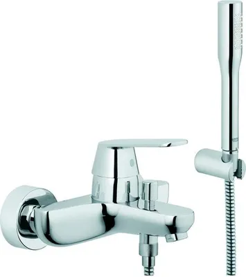 Productafbeelding van Grohe Eurosmart Cosmopolitan badmengkraan met douchehouder en doucheslang, chroom - 32832000