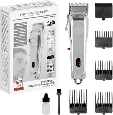 Produktbild von ProfiCare® Haarschneidemaschine u. Bartschneider Herren, Profi mit 4 abnehmbaren Kammaufsätzen u. 3-stufiger Ausdünnfunktion, Rasierer mit Direct Drive-Funktion - PC-HSM/R 3100