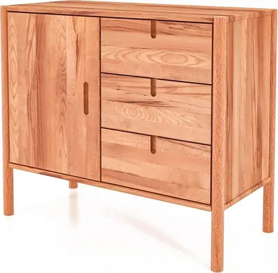 Produktbild von Kommode Zola Kernbuche massiv 97x84 cm mit 3 Schubladen und 1 Tür