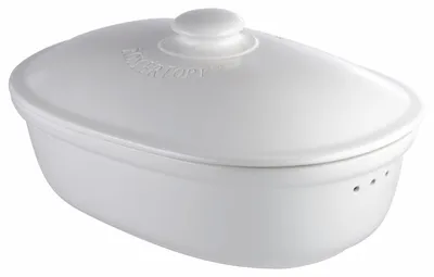 Ovale Brotbox aus Glas, 44 cm, mit Deckel, weiß