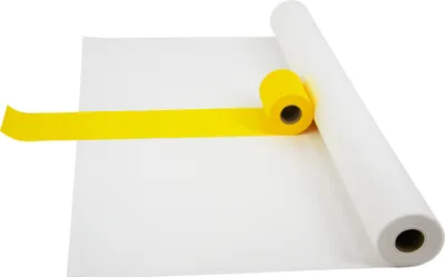 Produktbild von Sensalux Kombi-Set 1 Tischdeckenrolle 1,18m x 25m weiß + Tischläufer 15cm gelb