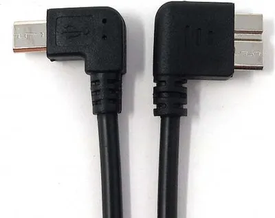 Produktbild von SYSTEM-S USB 3.0 Kabel 20 cm Micro B Stecker zu 2.0 Micro B Stecker Winkel