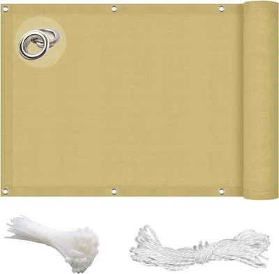 Obrázek produktu pro Ochrana balkonu – polyester odolný proti povětrnostním vlivům – 80 x 750 cm – žlutá
