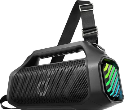 Produktbild von Soundcore Boom 2 Pro tragbarer Lautsprecher schwarz IP68 beleuchtet 20h Akku