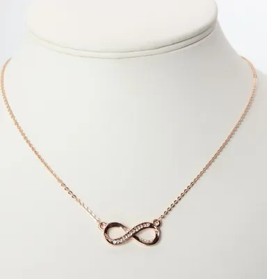 Produktbild von Halskette mit Unendlichkeitszeichen Infinity Unendlichkeit Strass ewige Liebe Gold