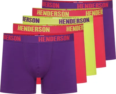 Produktbild von Henderson Herren Boxershorts mit längeren Beinen – 5er Pack, Mix Farben, Elastisch & Atmungsaktiv, Baumwoll-Elasthan, Komfortschnitt