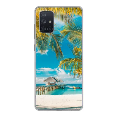 Produktbild von MuchoWow® Handyhülle Schutzhülle Hülle für Samsung Galaxy A51 Strand - Palme - Meer Silikon Softcase Handy Hülle - Schutzabdeckung