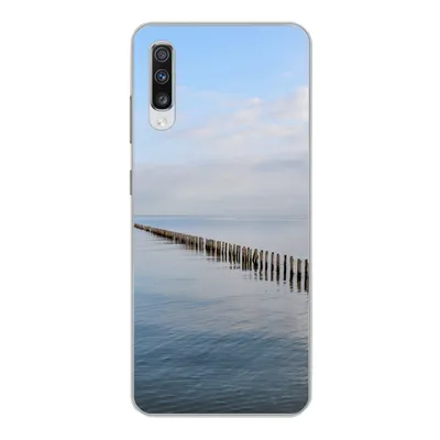Produktbild von MuchoWow® Handyhülle Schutzhülle Hülle für Samsung Galaxy A70 Nordsee - Wolken - Wasser Silikon Softcase Handy Hülle - Schutzhaube