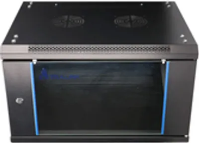 Produktbild von Extralink EX.7225 - Wandmontiertes Regal - 6U - 60 kg - Sperrschloss - Ablageschienen - Schwarz