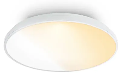 Image de Briloner Plafonnier LED télécommande Ø48cm rond 44W 5300lm 2200K-4000K blanc chaud à blanc neutre dimmable blanc - Lustre salon chambre cuisine