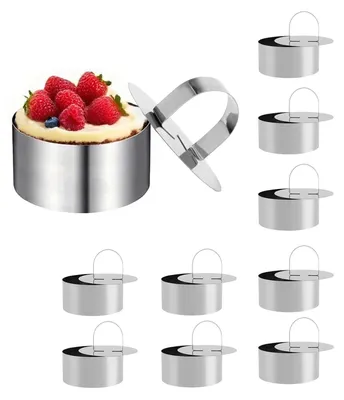 Image de Solidchoice - Lot de 10 moules à dessert en acier inoxydable pour tartes et desserts