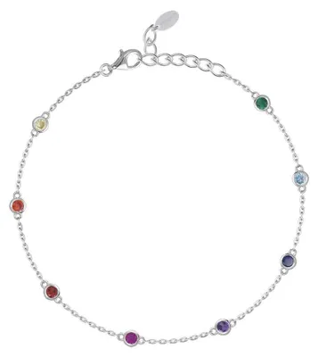 Produktbild von Mabina Damen Fußkette, 925 Silber 533375 Zirkonia Lichtpunkte 26 cm