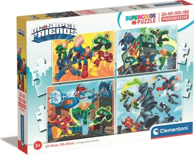 Produktbild von CLEMENTONI Puzzle DC Super Friends 4in1 (20+60+100+180 Teile)