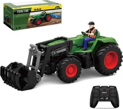 Productafbeelding van RC-tractor, afstandsbedienings tractor speelgoed, geschikt voor kinderen vanaf 3, 4 of 5 jaar. Tractor met afstandsbediening, landbouwtrekker met laadarm en geluidseffecten