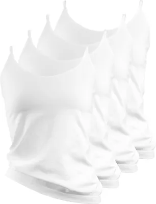 Produktbild von Yenita® Spaghetti Top - Unterhemd 4er Set Träger Top XL weiss